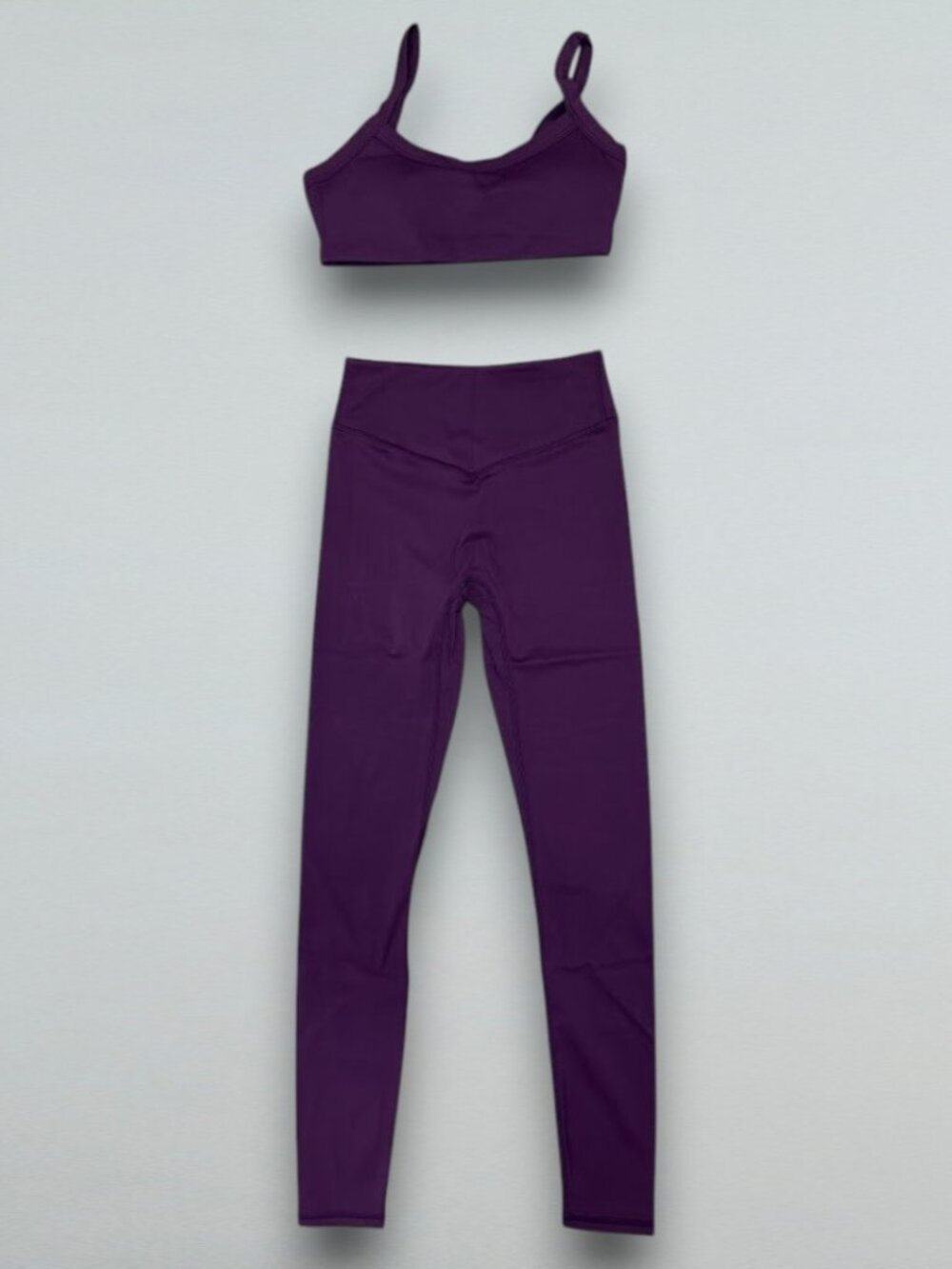 Plum Purple Sports Bra & Scrunch Leggings Activewear Set